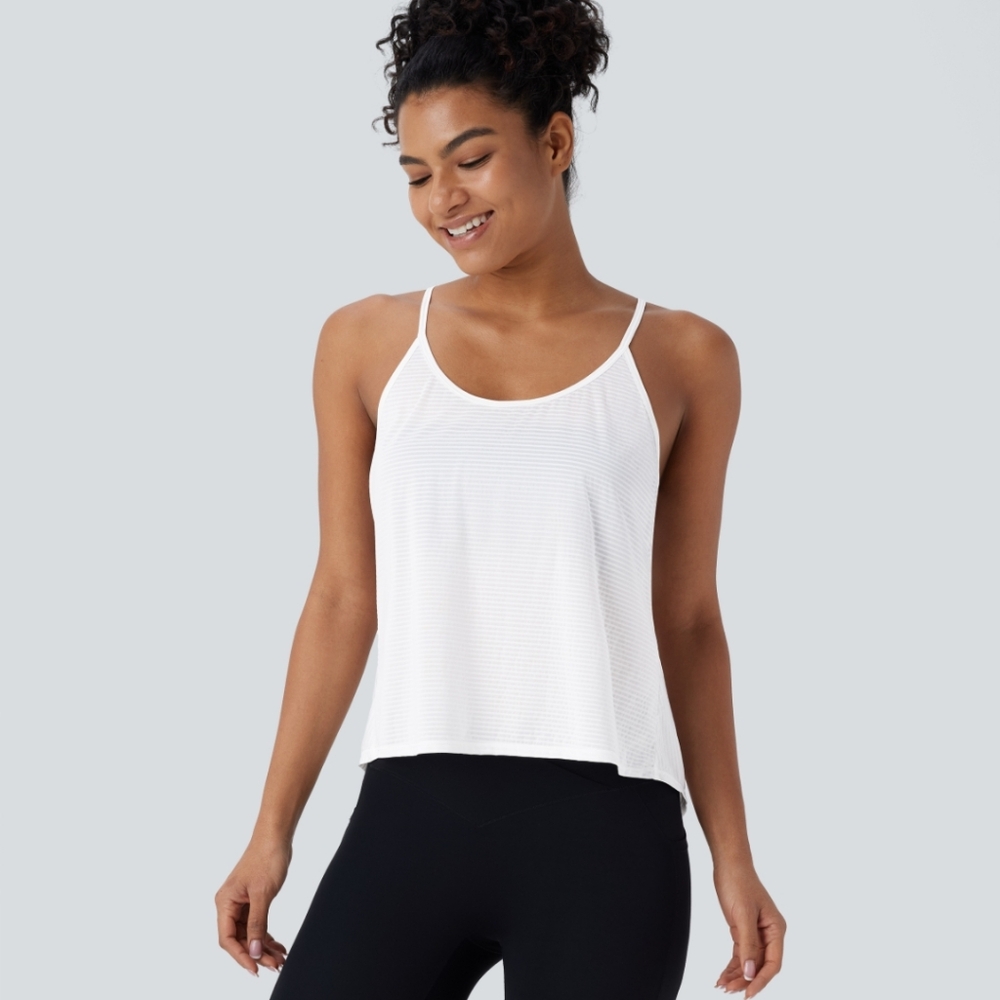 Nwot HALARA Hem Quick Dry Yoga Cami Top White